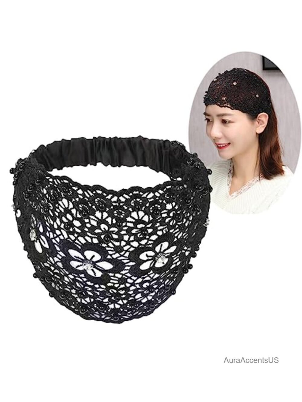 Boho Stretchy Hollow Rhinestone Criss Cross Turban Headwrap Yoga Workout